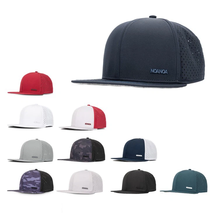 Custom Men 6 Panel Durable Outdoor Perforated Waterproof Fitted Hat