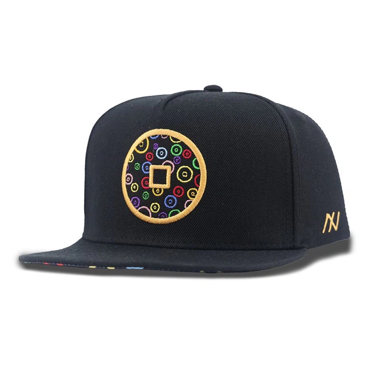 Artistic Copper Coin Pattern Fitted Cap