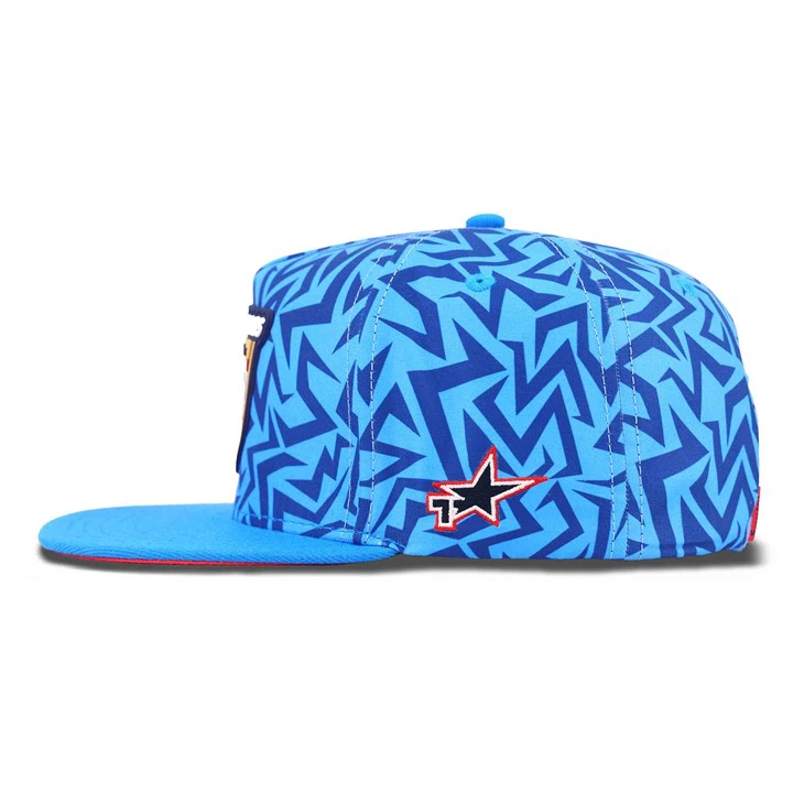 Blue Customized Rocket Rubber Snapback Cap