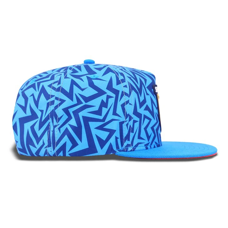 Blue Customized Rocket Rubber Snapback Cap