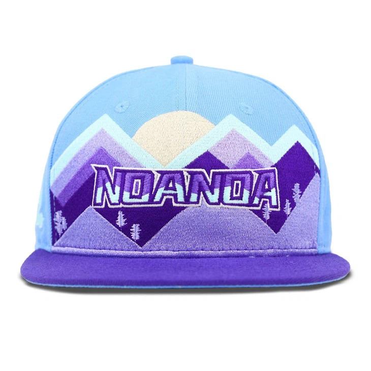 Creative Sunset Mountains Purple Fitted Cap