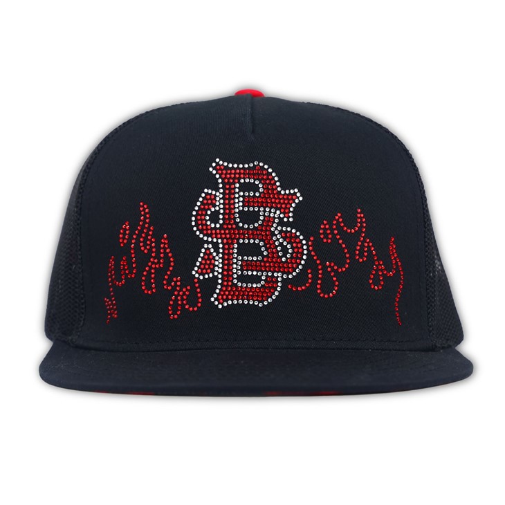 Flame Pattern Formed By Diamonds Trucker Cap