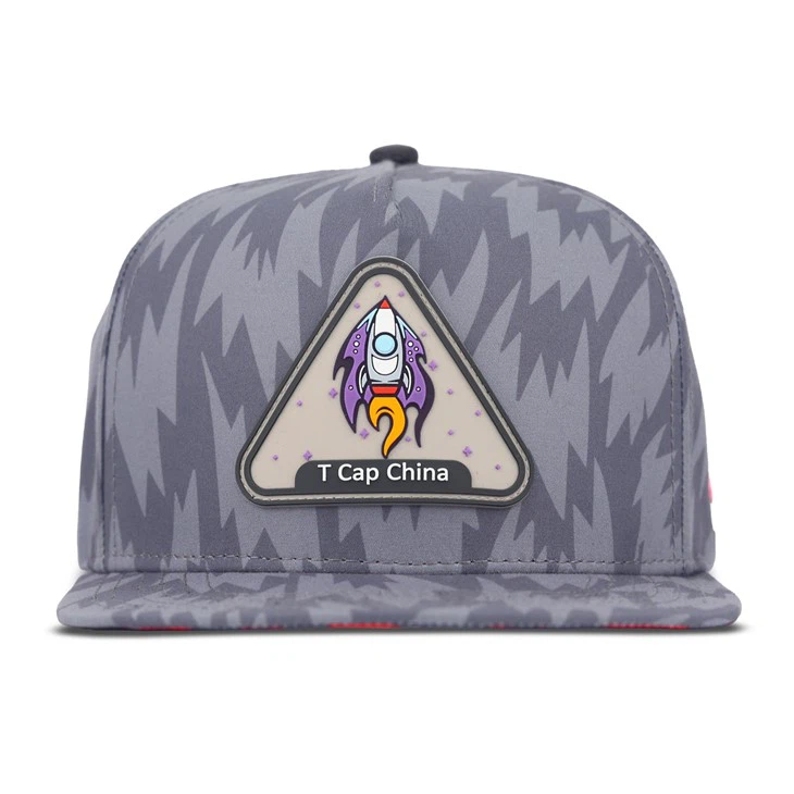 Light Gray Triangular-shaped Rocket Badge Snapback Cap