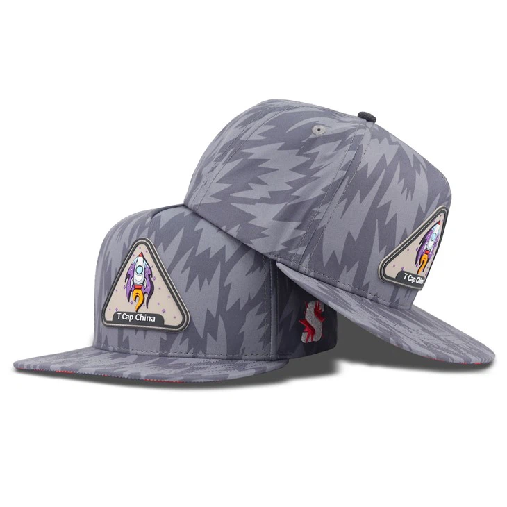 Light Gray Triangular-shaped Rocket Badge Snapback Cap