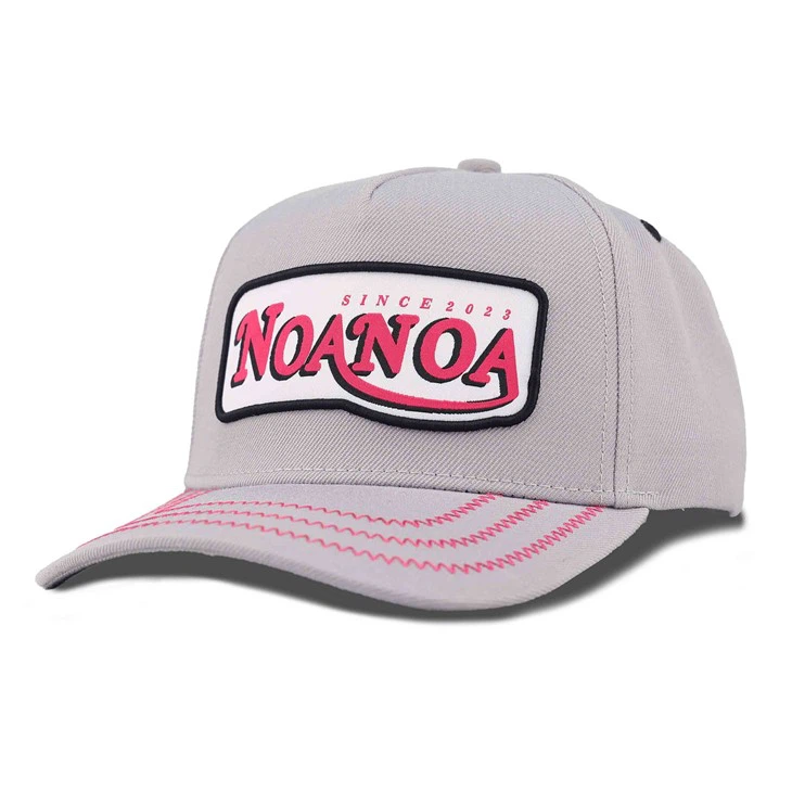Light Gray Woven Label Patch Baseball Cap