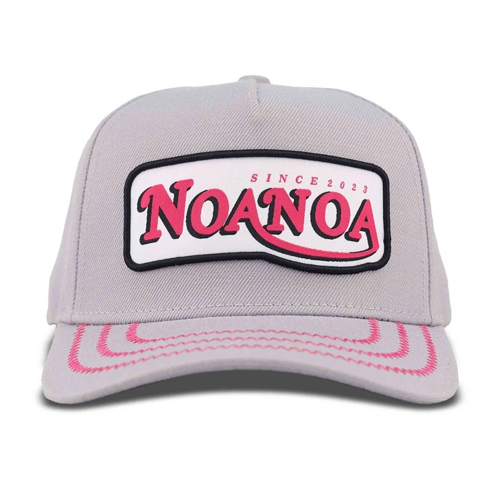 Light Gray Woven Label Patch Baseball Cap
