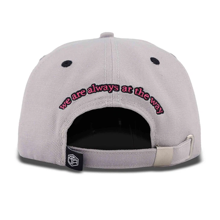 Light Gray Woven Label Patch Baseball Cap