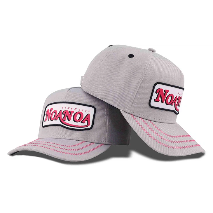 Light Gray Woven Label Patch Baseball Cap