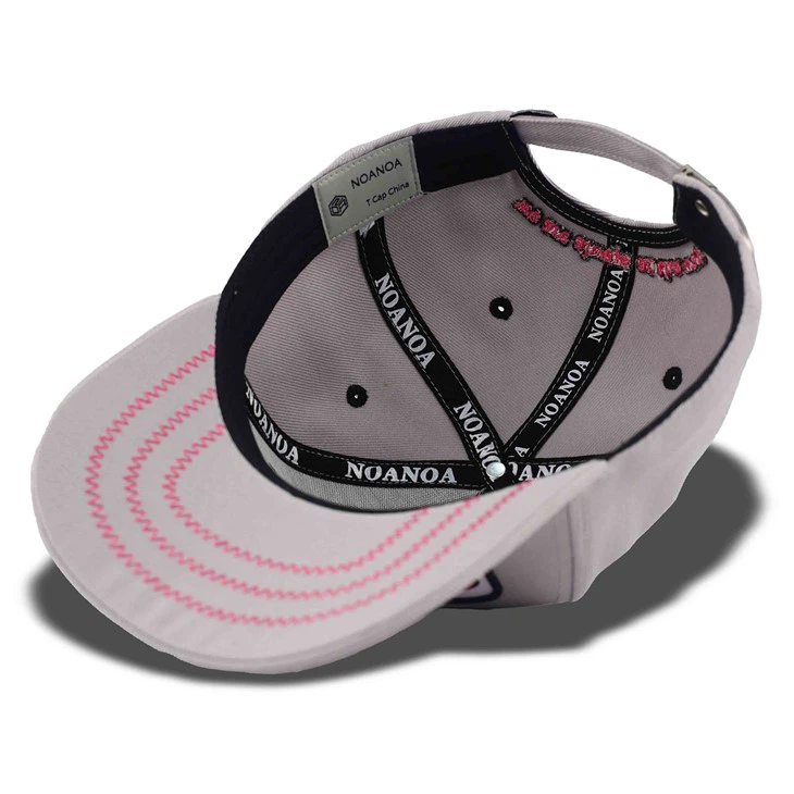 Light Gray Woven Label Patch Baseball Cap