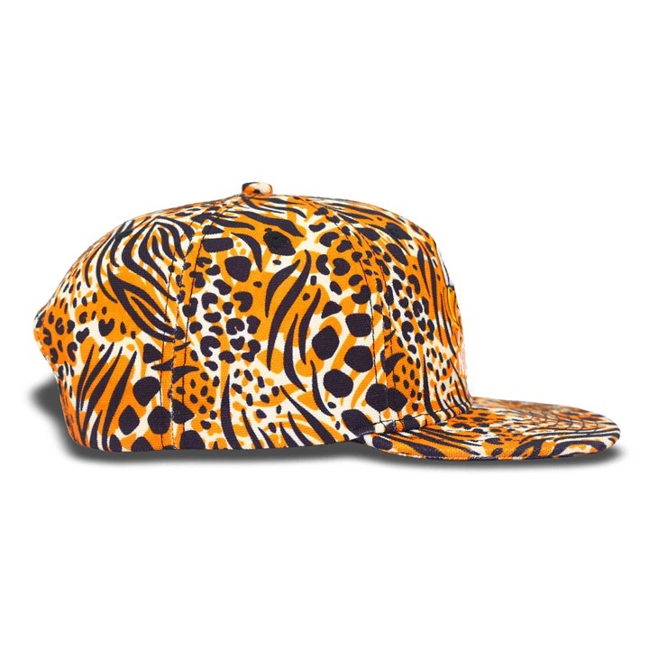 Orange Eagle Embroidery Snapback Cap