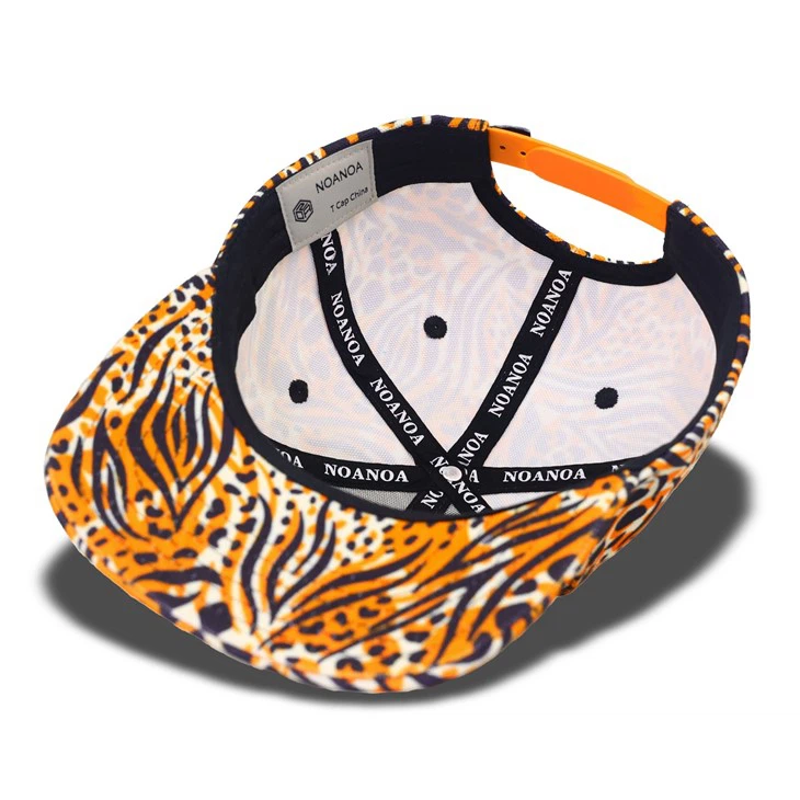 Orange Eagle Embroidery Snapback Cap