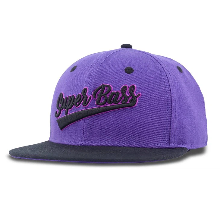 Purple And Black Color Scheme Fitted Cap
