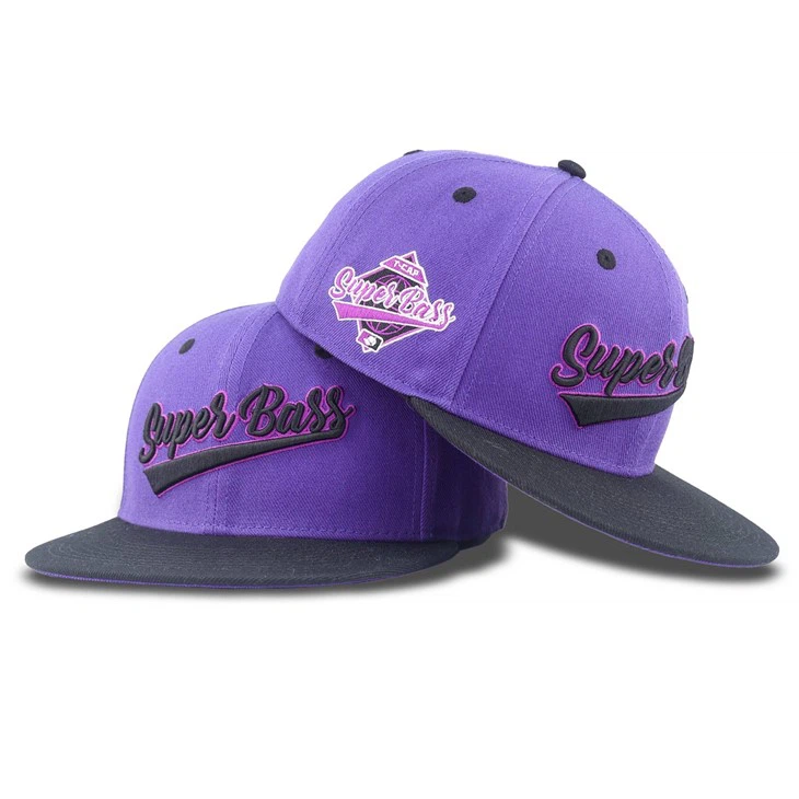 Purple And Black Color Scheme Fitted Cap