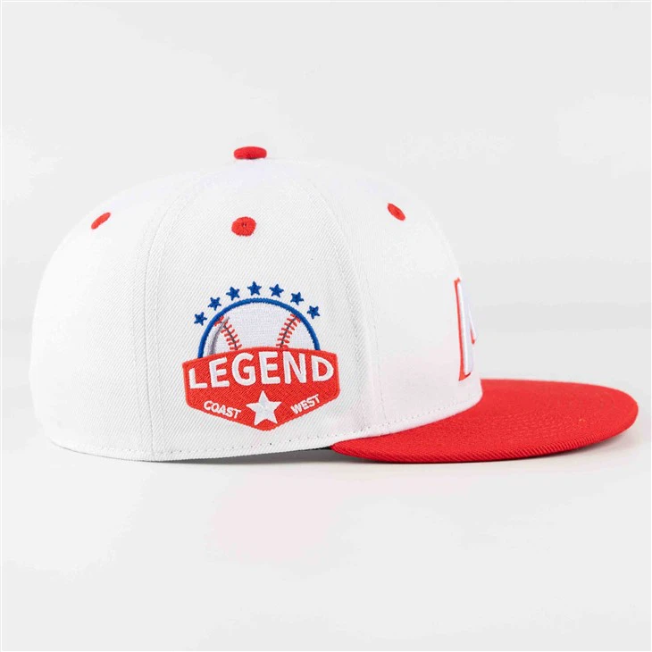 Red And White Color Scheme Fitted Cap