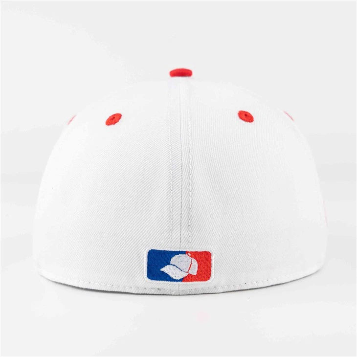 Red And White Color Scheme Fitted Cap