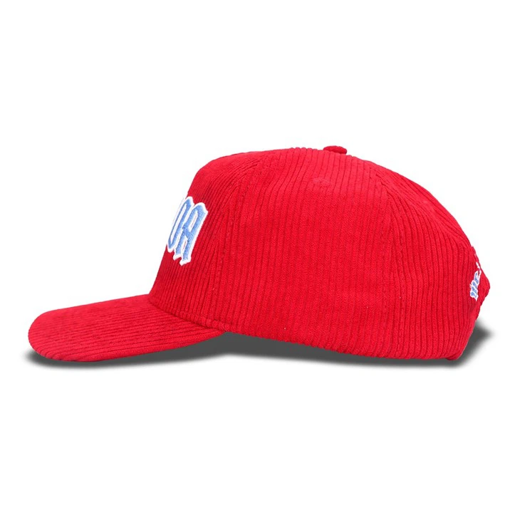 Red Casual Style Corduroy Baseball Cap