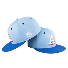 Blue Creative Letter Fitted Cap