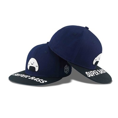 Cute Embroidery Pattern Dark blue Fitted Cap