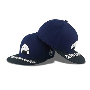 Cute Embroidery Pattern Dark blue Fitted Cap