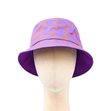 Elegant Purple Branded Printed Bucket Hat