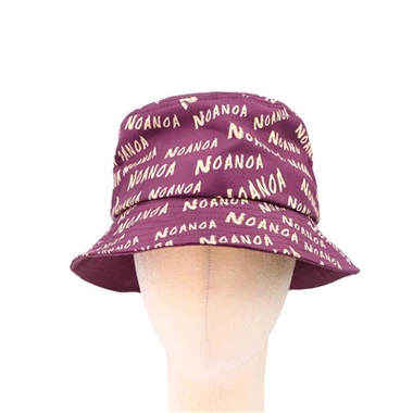 Purplish Red Branded Printed Bucket Hat