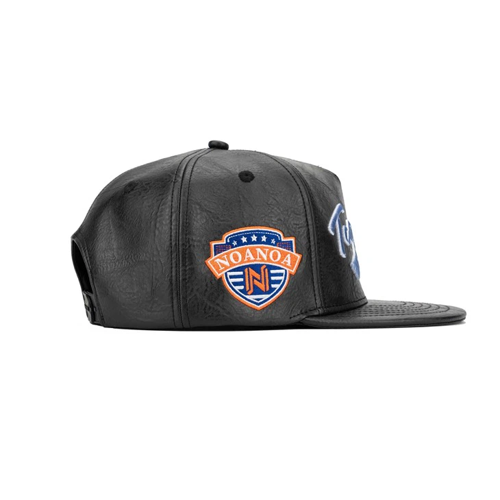 TCAP 5Panel Hat Leather Custom Logo Embroidered Basketball Cap