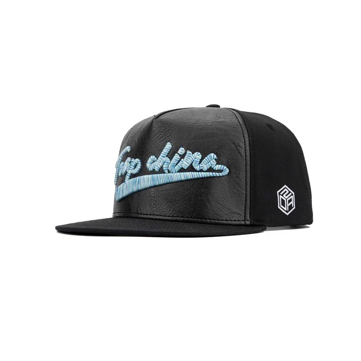 TCAP Custom Underbrim Cap Snapback Leather And Cotton Fabric 5panel Cap