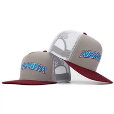 TCAP Custom High Red Nylon Mesh 5panel Flat Embroidered Trucker Hats
