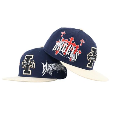 Custom Embroidery High Profile Cap 6 Panel Structured Fitted Hat